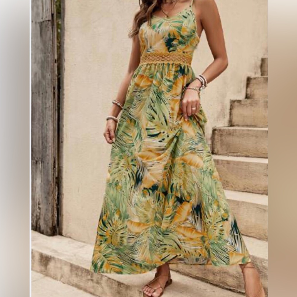 NWTS Sun Dress Tropical Print Vaca Dress by SHEIN Sz 4 - Picture 3 of 10